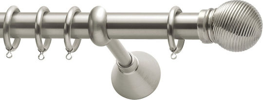 Curtain Pole Viometale Set Bahamas Φ25 Nickel Matt 160cm Double Set by Rail 160 cm