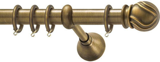 Curtain Pole Viometale Set Jamaica Φ25 Bronze 300cm Single Set 300 Cm