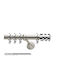Curtain Pole Viometale Set Catrina Ø25 Nickel Matt-Chrome Square Ring 160cm Double Set by Rail 160 cm