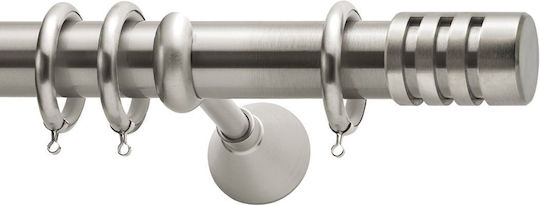 Curtain Pole Viometale Set See Through Ø35 Nickel Matte 180cm Single Set 180 Cm