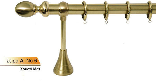 Kουρτινόξυλο Import Φ25 Seria A Nr.6 Auriu Mat Import Hellas Dublu Interior De Către Rail 140cm