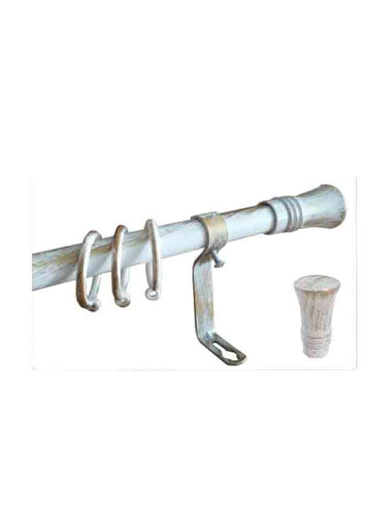 Extendable Curtain Pole 1.20m-2.10m White Patina Gold