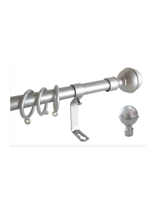 Extendable Curtain Pole 1.20m-2.10m Nickel Matt...