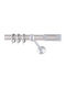 Frans Nickel Satin Chrome Curtain Pole Diameter 25 Length 1.60 Ira Oval Rail
