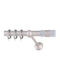 Curtain Pole F.25 Frans Nickel Satin Silver Length 1.60 Diva Oval Railway