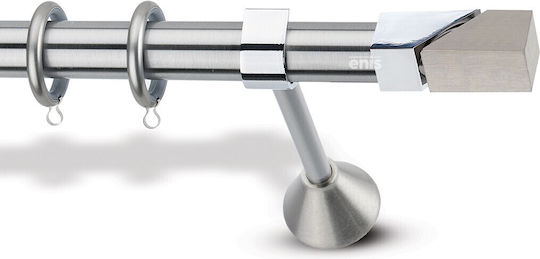 Metallic Curtain Pole 25 Enis Nickel Matte Chrome 200cm Double Rail