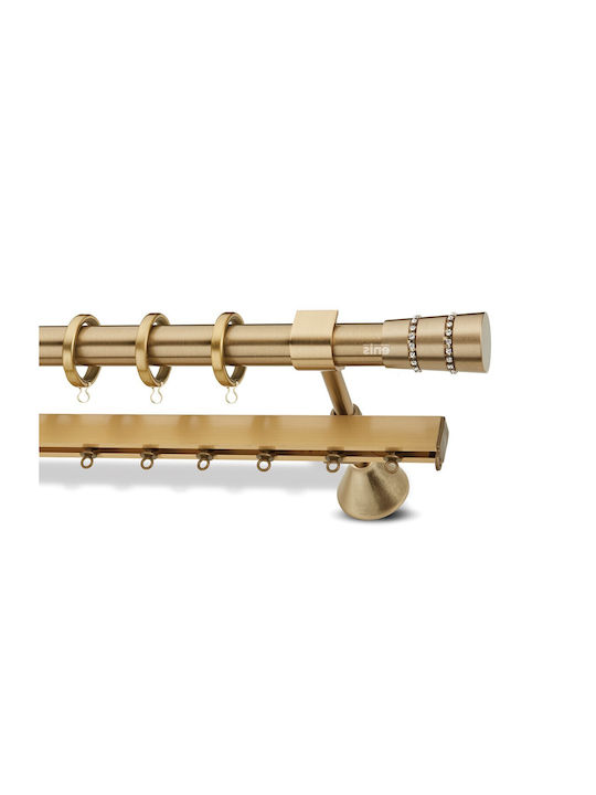Enis Metallic Curtain Pole with Chain Paros Matte Finish 160cm Double Tube Diameter 20