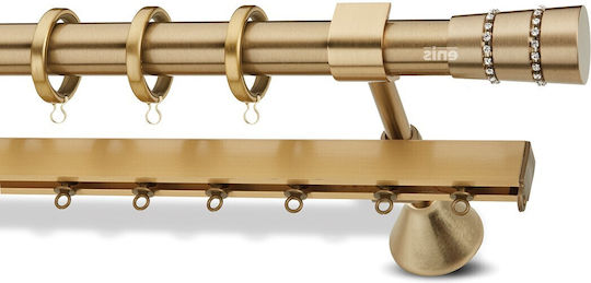 Enis Metallic Curtain Pole with Chain Paros Matte Finish 160cm Double Tube Diameter 20