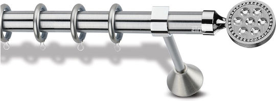 Metallic Curtain Pole Enis Pluto Nickel Matte Chrome 160cm