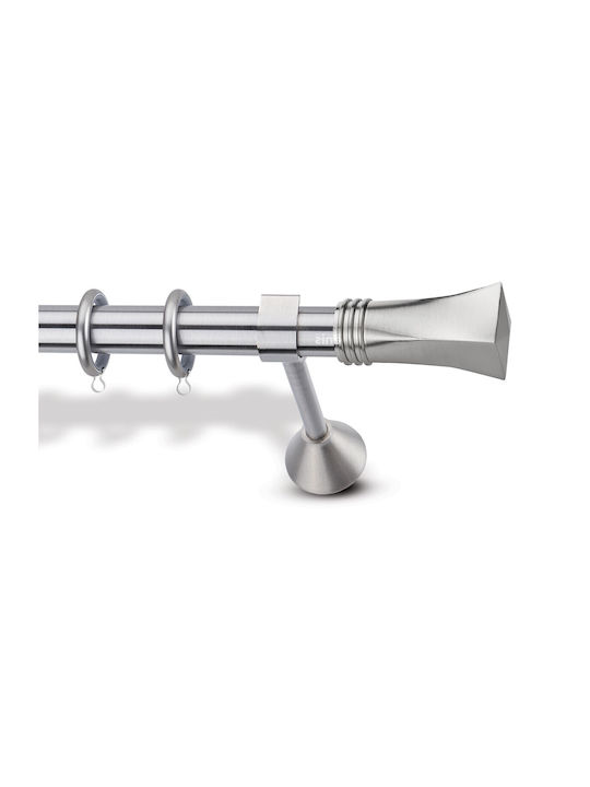Metallic Curtain Pole Enis Tilos Matt Nickel 160cm Double Tube Diameter 20