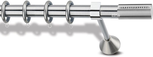 Metallic Curtain Pole Enis Iris Nickel Matte Chrome 160cm Double Rail