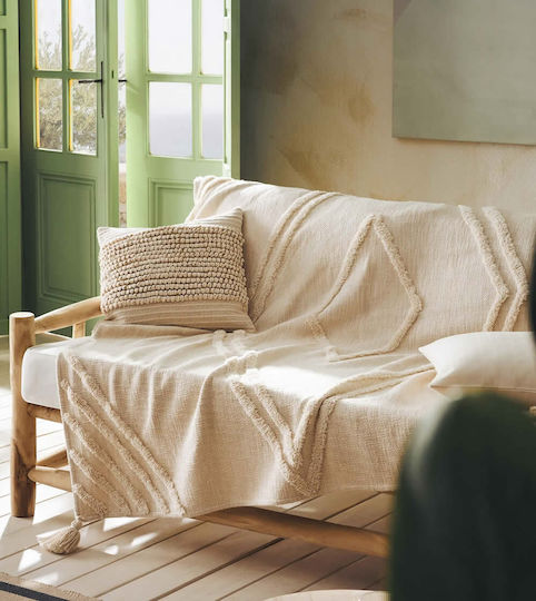 Gofis Home Ife 249 Ριχτάρι Πολυθρόνας Ζακάρ 145x180εκ. Μπεζ 2007249000004