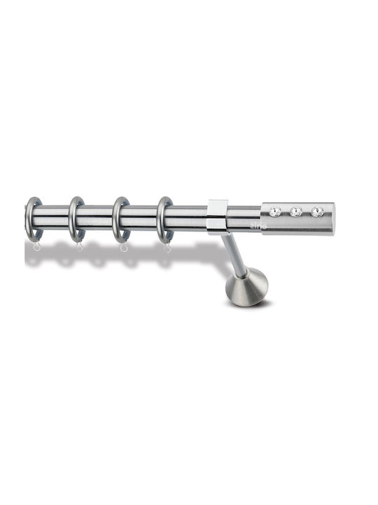 Metallic Curtain Pole Enis Ocean Nickel Matte 160cm Double Tube Diameter 20
