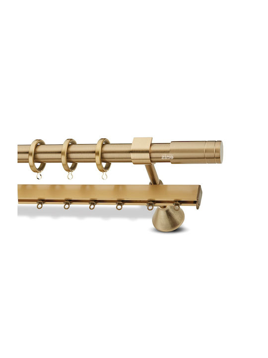 Metallic Curtain Pole Enis with End Cap and Rail Finish Matte 160cm Double Rail