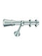 Enis by Domus Metallic Curtain Pole Limnos Double with Rod Diameter 25mm Length 160cm Matte Nickel