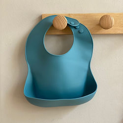 Nok Nok Nino Wasserdicht Lätzchen Silikon mit Taste & Tasche Blue für 6 m+