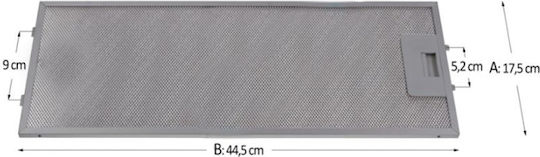 Резервен Метален Филтър За Аспиратор Съвместим С Bosch / Siemens / Pitsos 17.5x44.5см