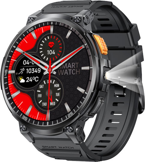 Encore Energy GlacierX Giant 52mm Smartwatch with Heart Rate Monitor (Black)