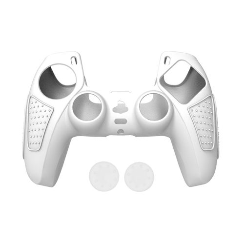 Ps5 Gamepad Προστατευτική Θήκη Σιλικόνης Αντιολισθητική Μαλακή Θήκη Σιλικόνης Λευκό + 2 Καπέλα