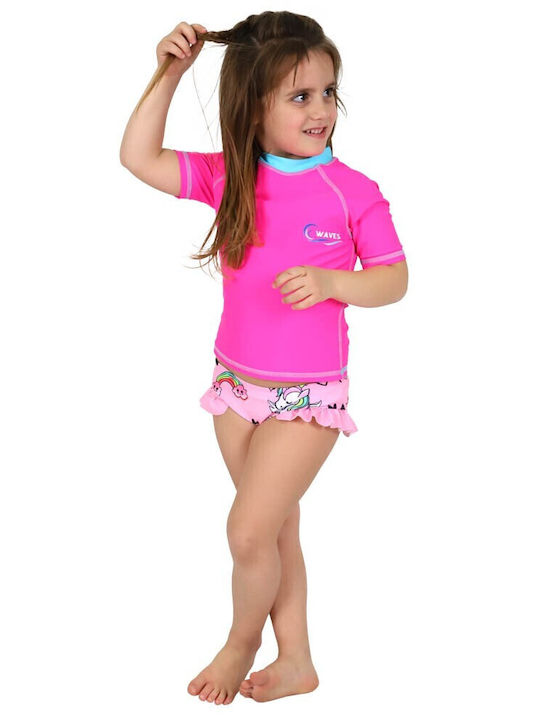 Waves Kids Swimwear Swimwear Set Pink