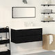 vidaXL Blat cu Lavoar Black Oak