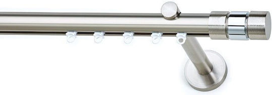Curtain Track Anartisi Ilios S1 Φ25mm Polished Inox One-Way 200 Cm