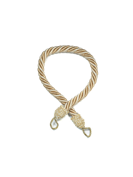 Decorative Curtain Tieback Rayon 5*4cm Ends Eyelets Height 95cm Beige Ecru