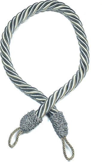 Διακοσμητικό Δέσιμο Κουρτίνας Rayon 5*4cm Τελειώματα Θυλάκια Υψος 95cm Γκρι