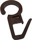 Curtain Hooks Wooden Rings 50 Pieces Brown