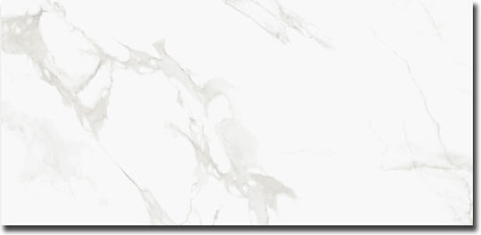Fliesen Statuario Elegant 60x120 Rettifiziert Porzellan Weiß Glänzende Oberfläche