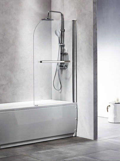 Sanitec Ap90140 Μονόπτυχο Παραβάν Μπανιέρας 90x140cm