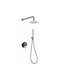 Excel Minimal Built-In Set Rose Gold 2 Exits Mixer Hand Shower & Wall Shower Head