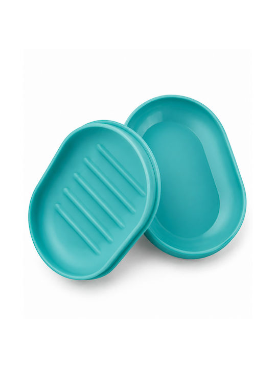 Svim Oval Plastic Blue Travel Soap Dish