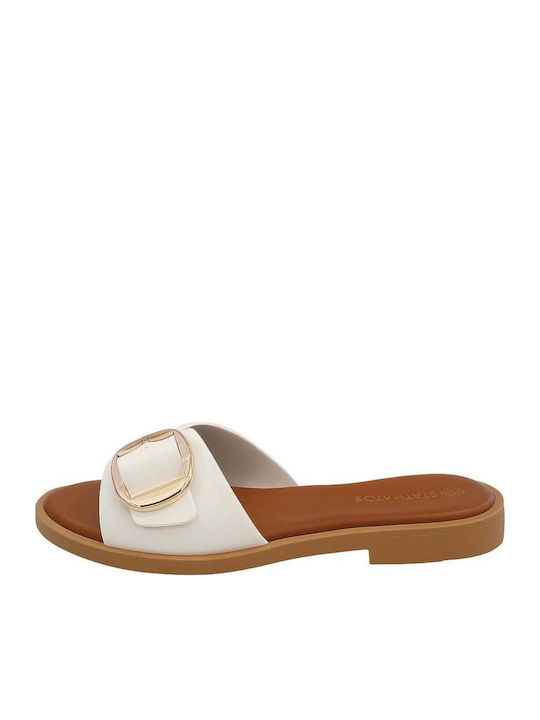 Women's Flat Sandals in White Color
