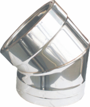 Tuburi de fum Inox Izolate Semi-angular 45° Suprafață Netedă 0.4mm Ø130/180mm