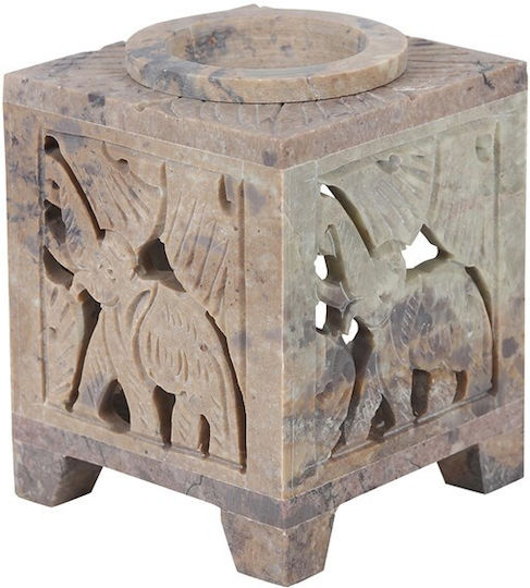 Arzător Parfumuri Pentru Casă Piatra De Săpun Model Elefanți 10cm