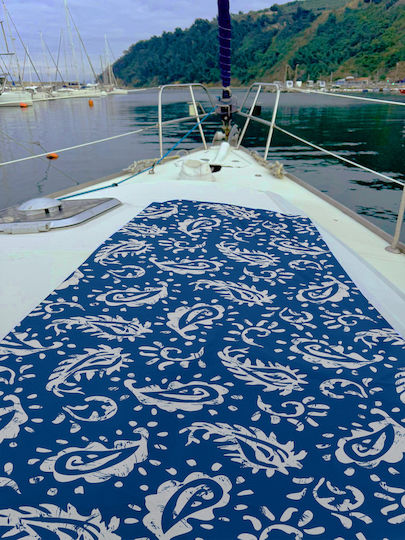 Miami Beach Strandtuch Unisex 70x150 Dunkelblau Blattmuster