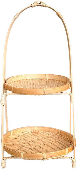 Kaemingk Dessert Tower Stand with 2 Tiers Gold 19x19x40cm
