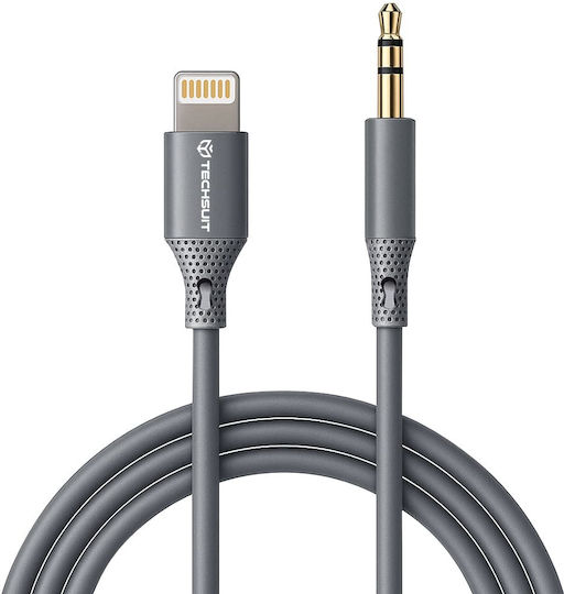 Techsuit 3.5mm to Lightning Cable Γκρι 1m