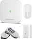 Powertech Autonom Fără fir Sistem de Alarmă cu Detector de Mișcare , Senzor de Ușă , Sirenă , 2 Telecomenzi și Centru