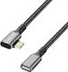 Logilink Power Data Cable Smartphone Usb 3.2 Usb Gen Type-c F To Usb Type-c M 90 Degrees 2m Pd 100w 2x Shielded Aluminum Braiding Black & Gray "cua0112" Green Stamp 0.08 Lei