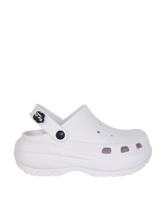 koniaris Women's Leather Anatomic Clogs White