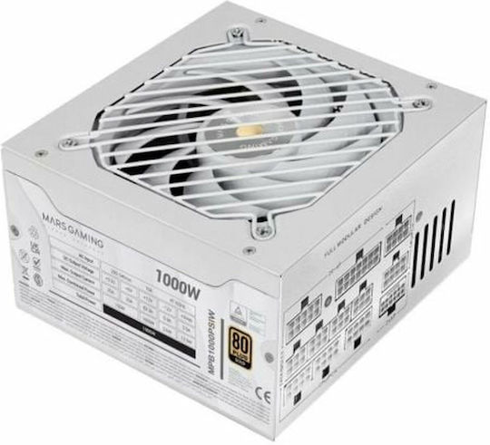 Mars Gaming 1000W Бял Компютърно захранване Пълен модул 80 Plus Gold (MPB1000PSIW)