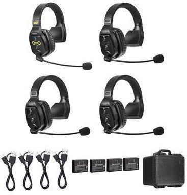 Complete Intercom Solution Witalk WT4S4XBAT for 4 Persons Full-Duplex 1.9GHz Single-Ear Black