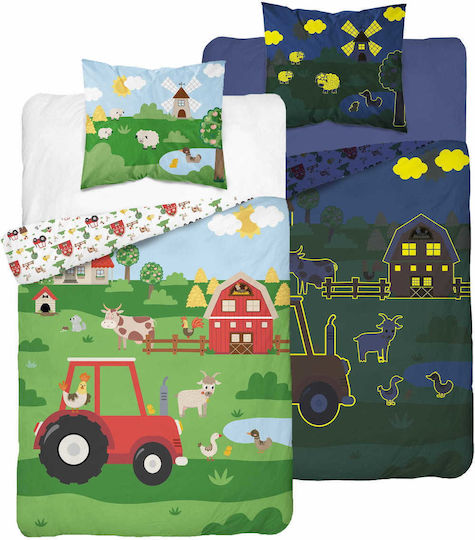 Detexpol Set Kinderbettbezug Einzel mit Kissenbezug Red 160x200cm