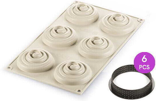 Silikomart Mini Pastry Tart Mold from Silicone 6 Pieces 25x7x2.5cm