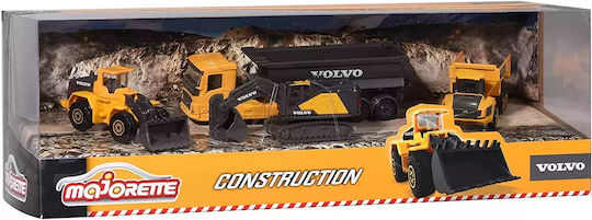Majorette Excavator Set 4 Mașini Volvo Din Metal 7,5 Cm Pentru 3+ Ani