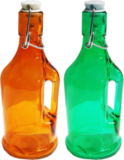 Viosarp Bottle Water Glass with Screw Cap Transparent 350ml