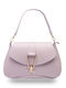 Leder Damentasche Schultertasche Flieder