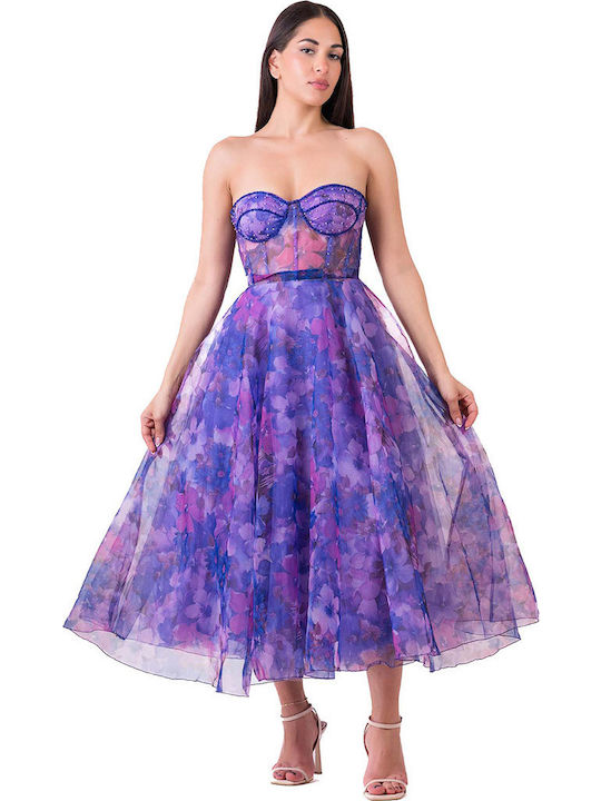 Peak A Side Midi Evening Dress Strapless Purple 58036 | Skroutz.mt Peak A Side Midi Evening Dress Strapless Purple 58036 | Skroutz.mt